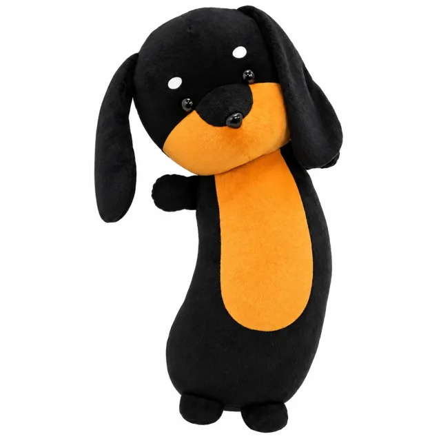Gấu bông hình chó dachshund đen cam