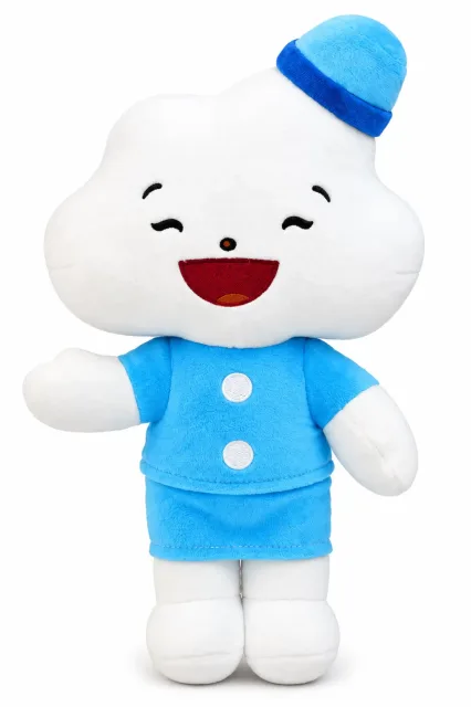Mascot thú bông nhân vật trắng áo xanh