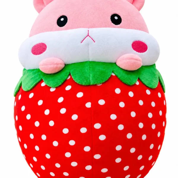 Gối bông hình quả dâu tây với chuột hamster