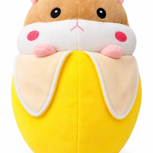 Gối bông hình quả chuối với chuột hamster