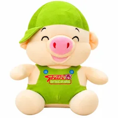 Heo bông đội mũ xanh mặc yếm xanh lá